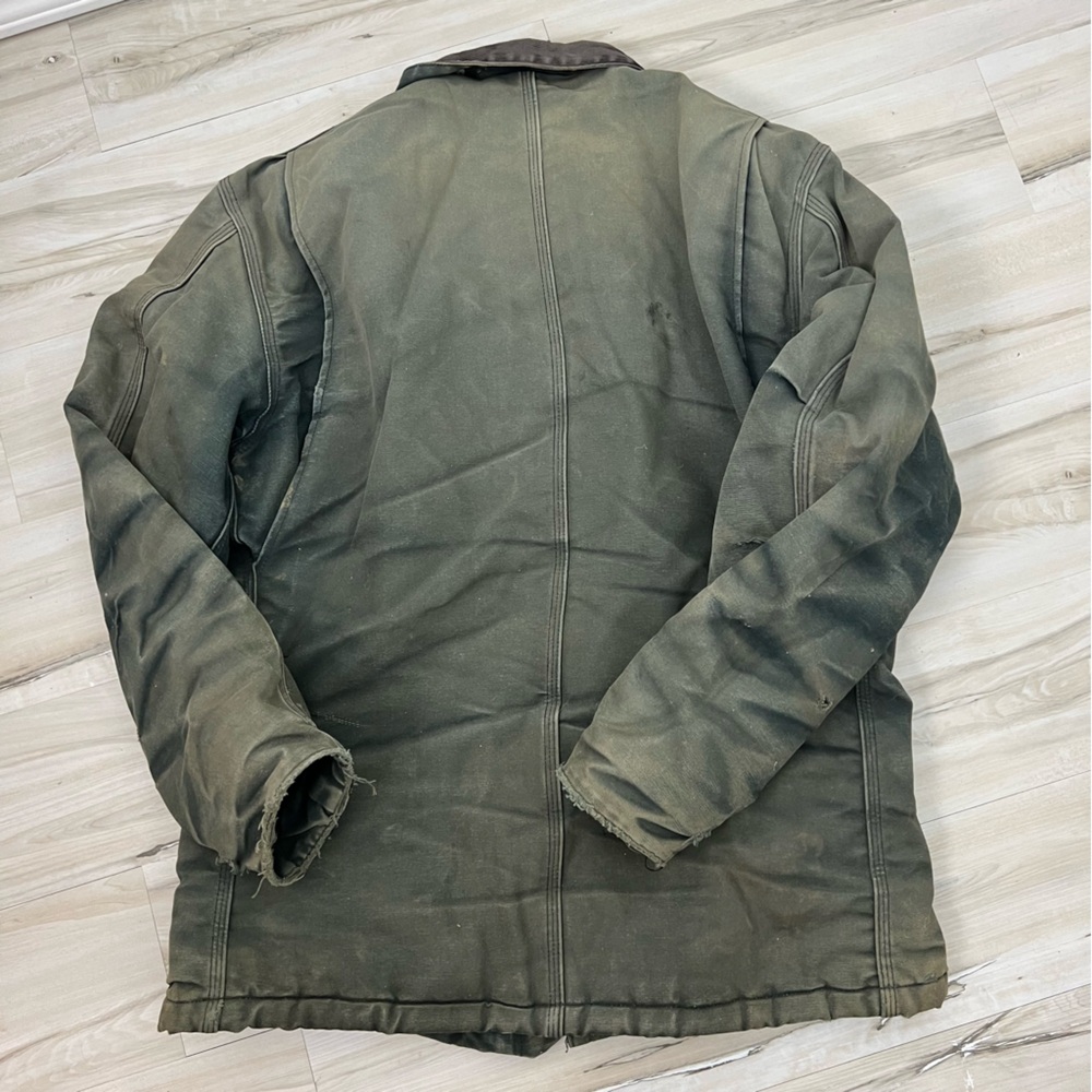 Carhartt Vintage Distressed Thrashed Chore Work Coat C03 - Picture 8 of 8